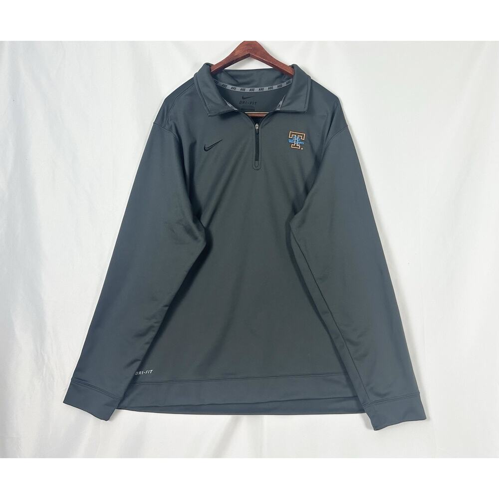 Tennessee Lady Volunteers Shirt Mens XXL Gray Nike Dri Fit 1/4 Zip Pullover